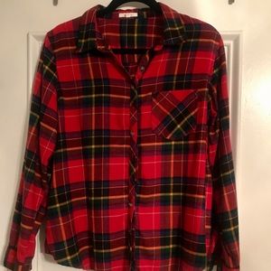 Maurices Red Plaid Button Down Shirt